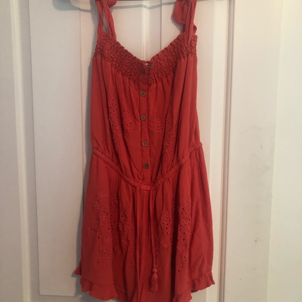 Orange American eagle romper size M tall